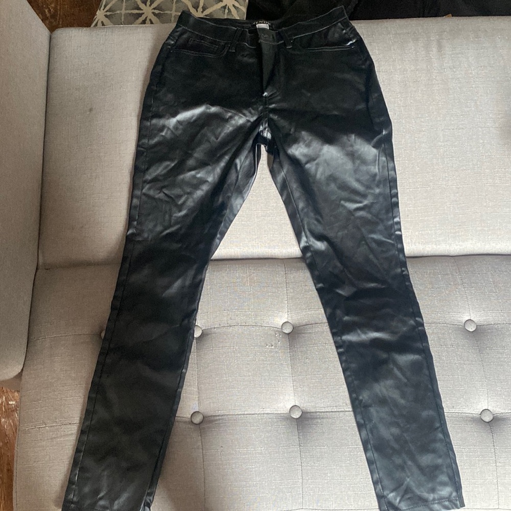 Black Faux leather skinny jeggings